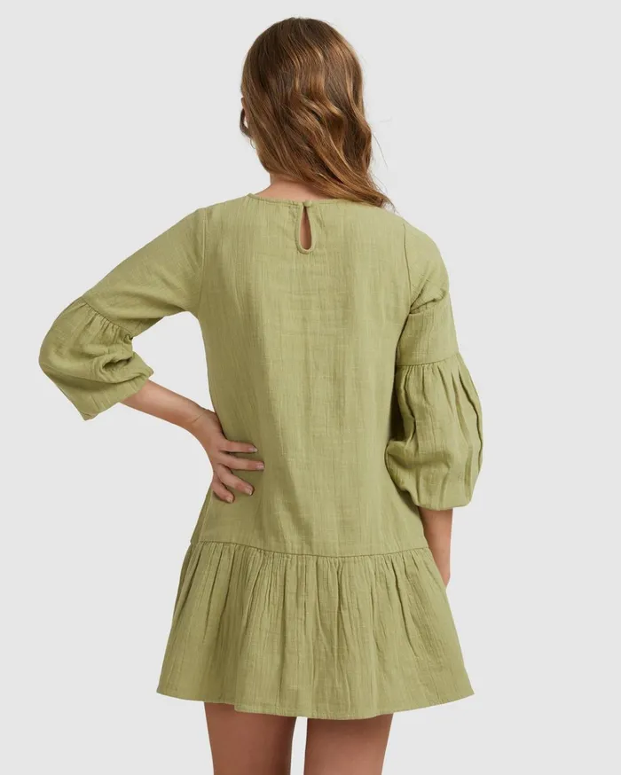 Billabong Girls039 Mini Wishes Long Sleeve Dress Avocado Kids Girls039 Dresses and Rompers Billabong Girls039 Mini Wishes Long Sleeve Dress Avocado Kids Girls039 Dresses and Rompers
