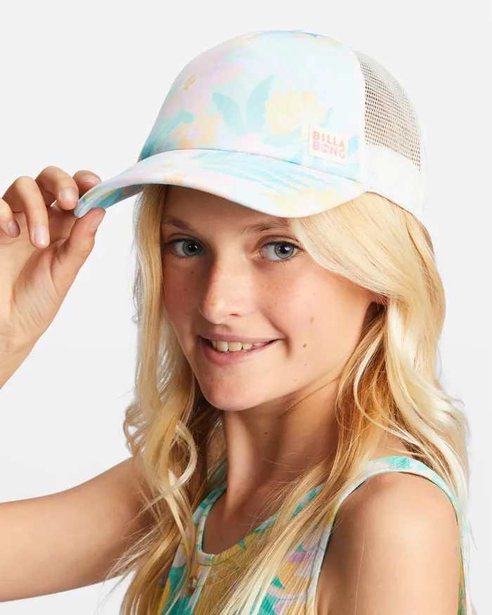 Billabong Girls039 Shenanigans Trucker Hat Light Lagoon Kids Girls039 Hats