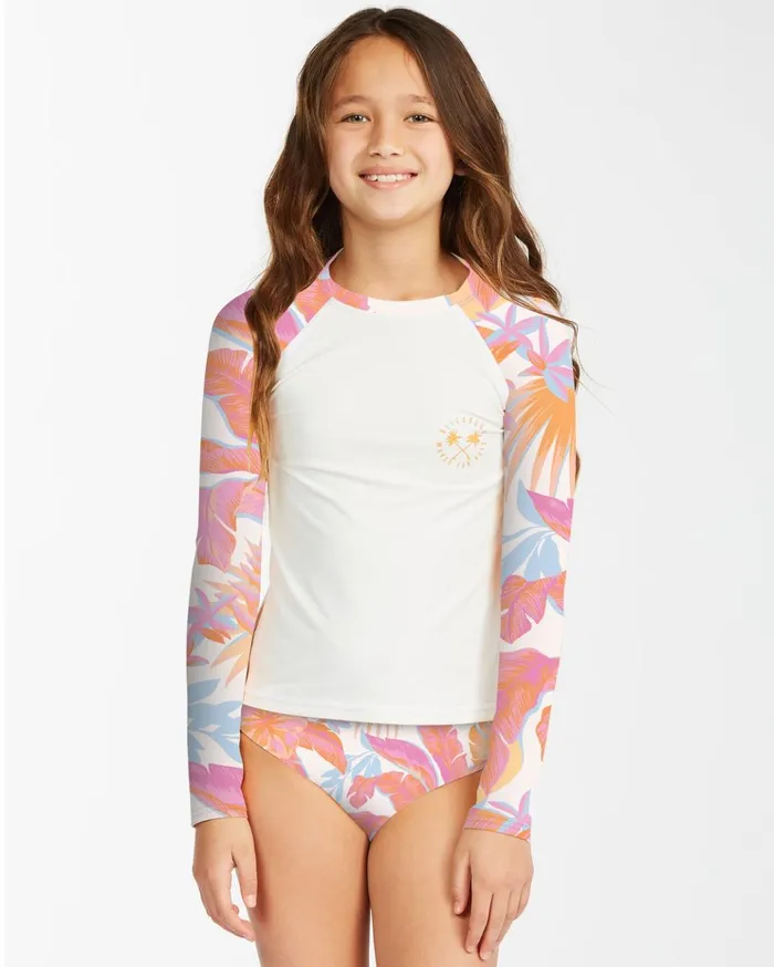 Billabong Girls039 Tropical Punch Long Sleeve Rashguard Bikini Set Multi Kids Girls039 Swimwear Billabong Girls039 Tropical Punch Long Sleeve Rashguard Bikini Set Multi Kids Girls039 Swimwear