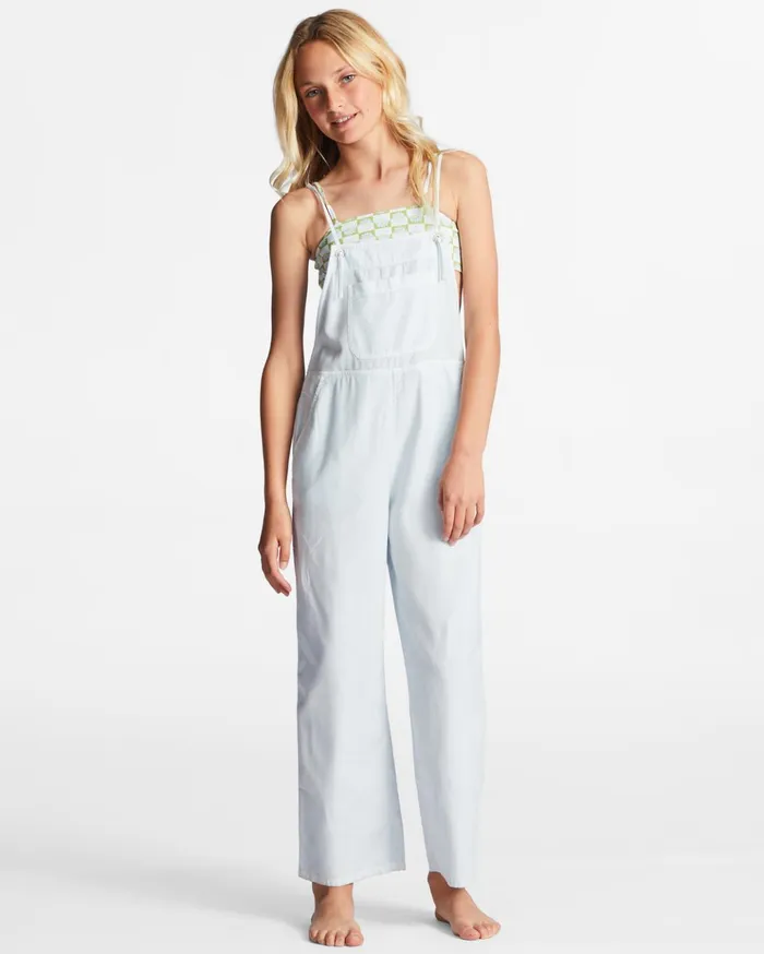 Billabong Girls039 Wild Lengths Jr Overalls Light Chambray Kids Girls039 Dresses and Rompers Billabong Girls039 Wild Lengths Jr Overalls Light Chambray Kids Girls039 Dresses and Rompers
