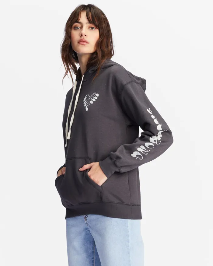 Billabong Give Love Graphic Hoodie Off Black Women Hoodies and Fleece Billabong Give Love Graphic Hoodie Off Black Women Hoodies and Fleece