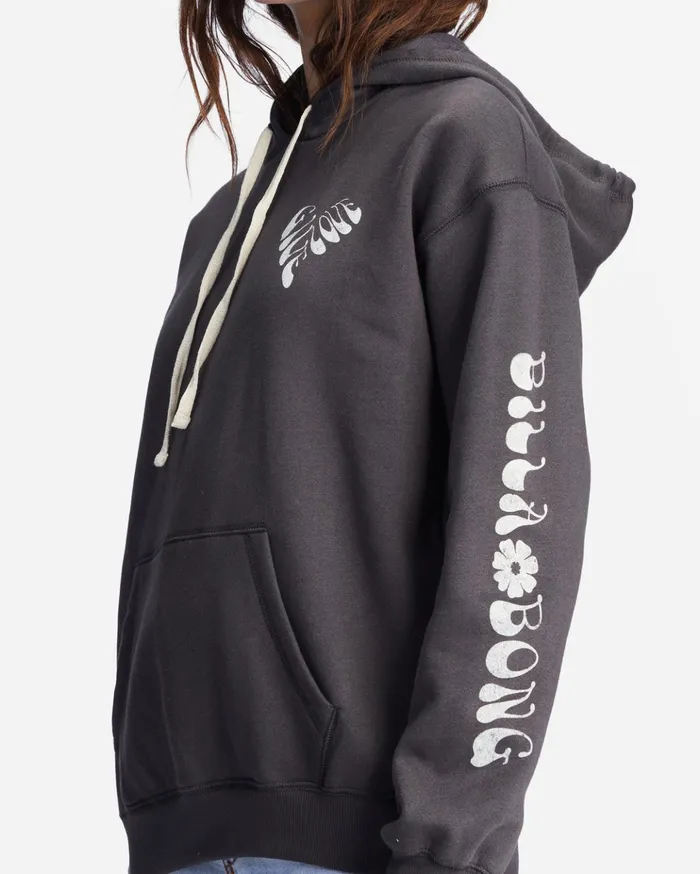 Billabong Give Love Graphic Hoodie Off Black Women Hoodies and Fleece Billabong Give Love Graphic Hoodie Off Black Women Hoodies and Fleece