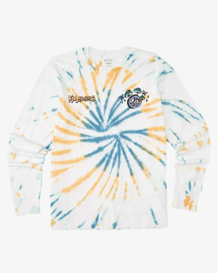 Billabong Grow TieDye Organic Long Sleeve TShirt White Men TShirts Billabong Grow TieDye Organic Long Sleeve TShirt White Men TShirts