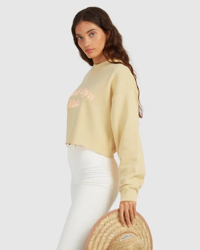 Billabong Hey Gday Cropped Crewneck Sweatshirt Sunburst Women Hoodies and Fleece Billabong Hey Gday Cropped Crewneck Sweatshirt Sunburst Women Hoodies and Fleece