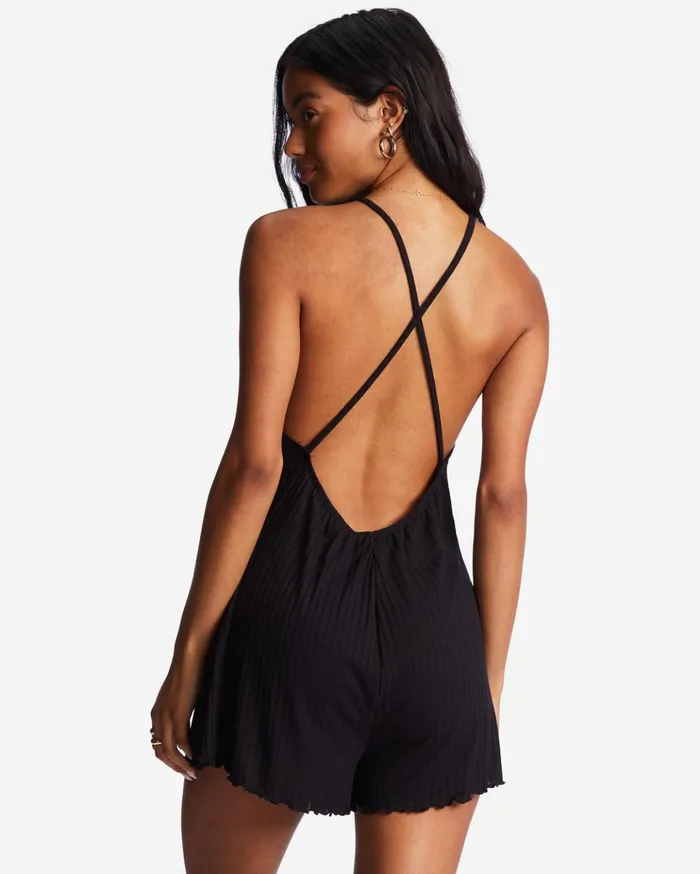 Billabong High Surf Romper Black Pebble Women Dresses Billabong High Surf Romper Black Pebble Women Dresses