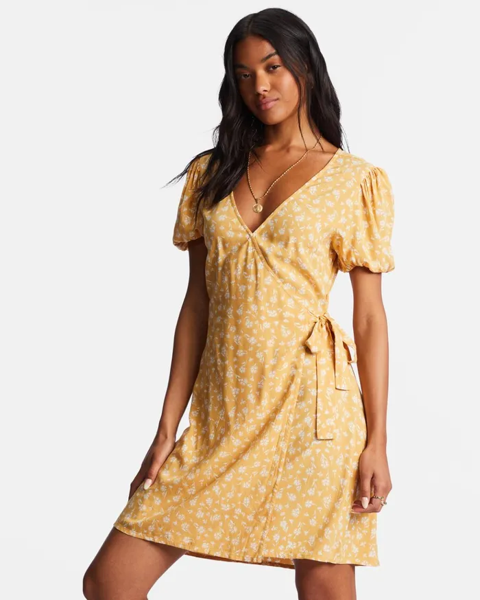 Billabong Hot Tropics Mini Wrap Dress Goldie Women Dresses Billabong Hot Tropics Mini Wrap Dress Goldie Women Dresses