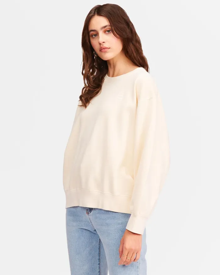 Billabong Ideal Crewneck Sweatshirt Antique White Women Hoodies and Fleece Billabong Ideal Crewneck Sweatshirt Antique White Women Hoodies and Fleece