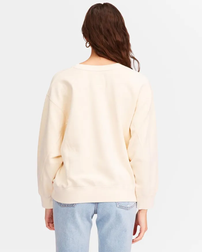 Billabong Ideal Crewneck Sweatshirt Antique White Women Hoodies and Fleece Billabong Ideal Crewneck Sweatshirt Antique White Women Hoodies and Fleece