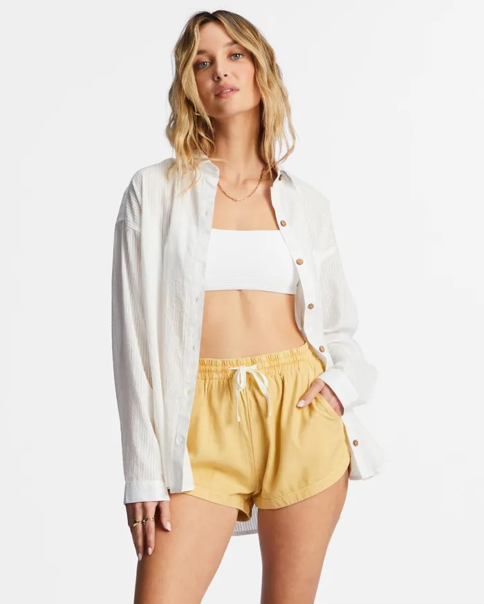 Billabong In The Tide Long Sleeve Shirt Salt Crystal Women Tops Billabong In The Tide Long Sleeve Shirt Salt Crystal Women Tops