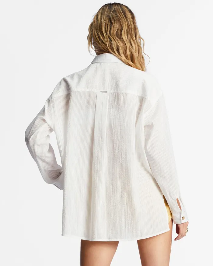 Billabong In The Tide Long Sleeve Shirt Salt Crystal Women Tops Billabong In The Tide Long Sleeve Shirt Salt Crystal Women Tops