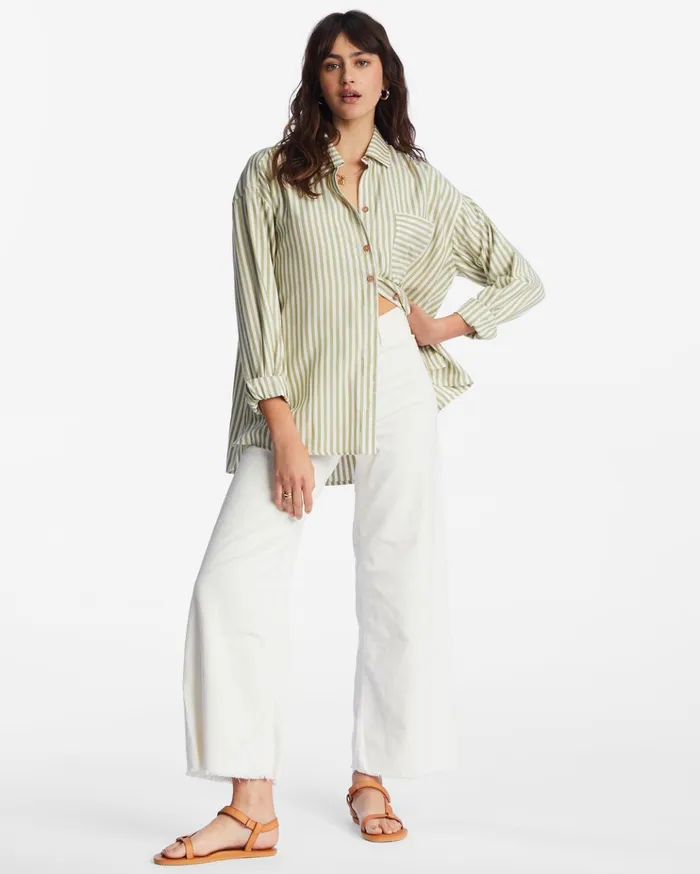Billabong In The Tide Road Trippin Long Sleeve Shirt Avocado Women Tops Billabong In The Tide Road Trippin Long Sleeve Shirt Avocado Women Tops
