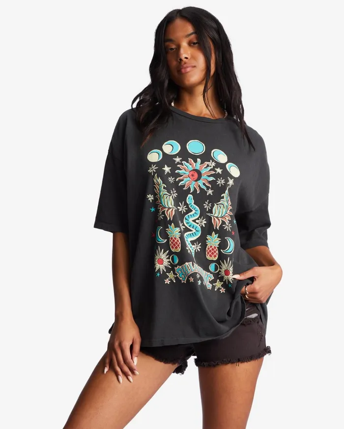 Billabong Into The Mystic Oversized TShirt Off Black Women Graphic Tees and Tanks Billabong Into The Mystic Oversized TShirt Off Black Women Graphic Tees and Tanks