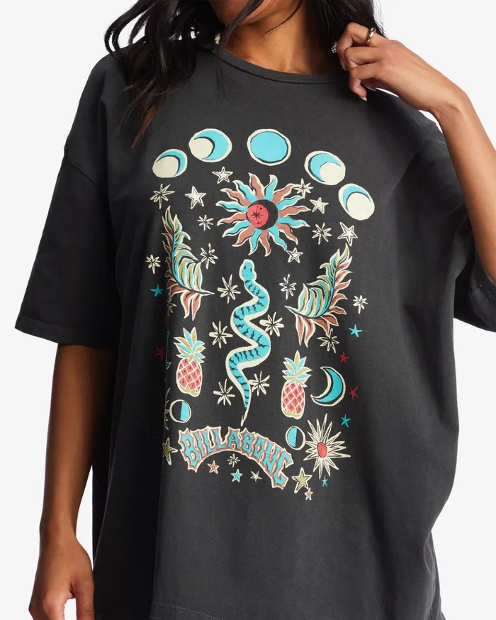 Billabong Into The Mystic Oversized TShirt Off Black Women Graphic Tees and Tanks Billabong Into The Mystic Oversized TShirt Off Black Women Graphic Tees and Tanks