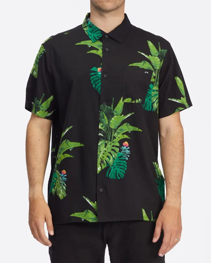 Billabong Kamea Jungle Short Sleeve Shirt Black Men Shirts