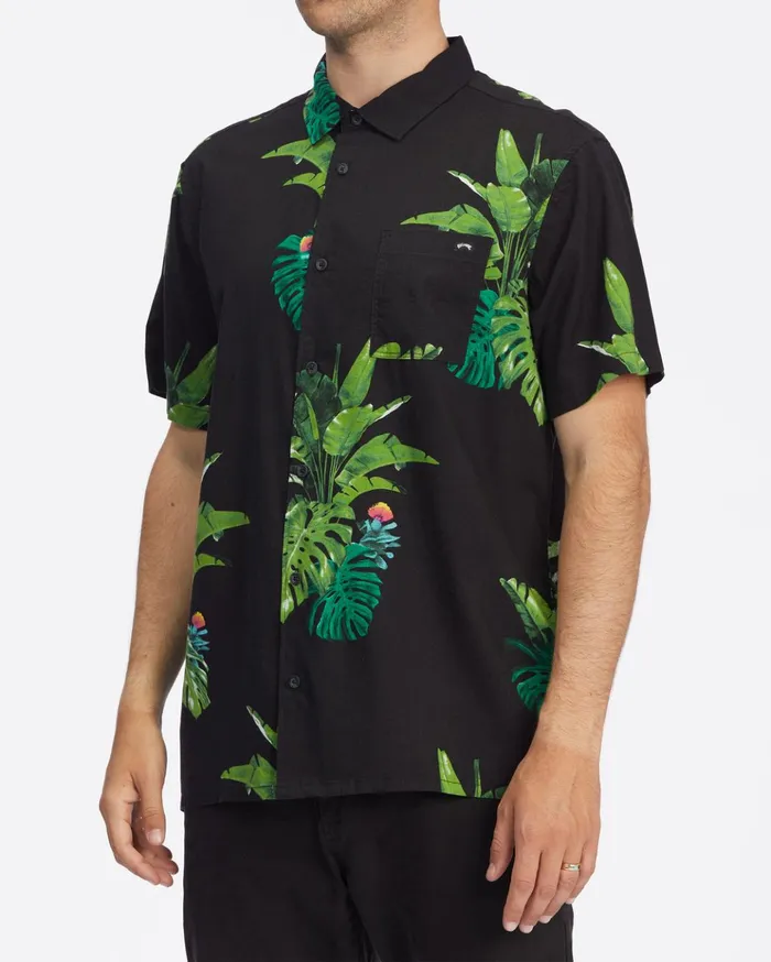 Billabong Kamea Jungle Short Sleeve Shirt Black Men Shirts