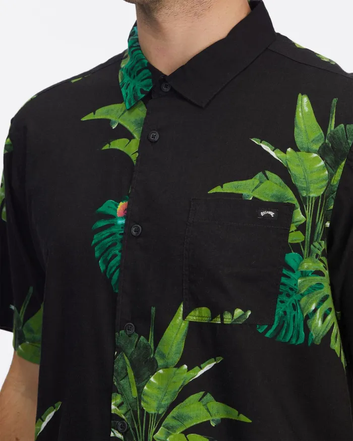 Billabong Kamea Jungle Short Sleeve Shirt Black Men Shirts