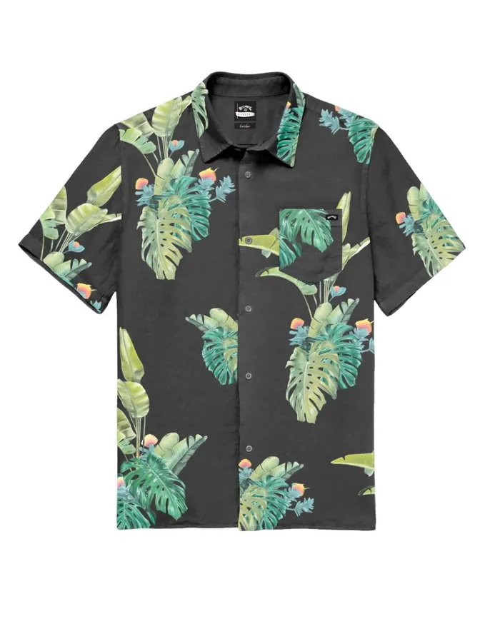 Billabong Kamea Jungle Short Sleeve Shirt Black Men Shirts