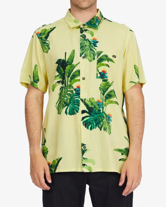 Billabong Kamea Jungle Short Sleeve Shirt Mellow Yellow Men Shirts