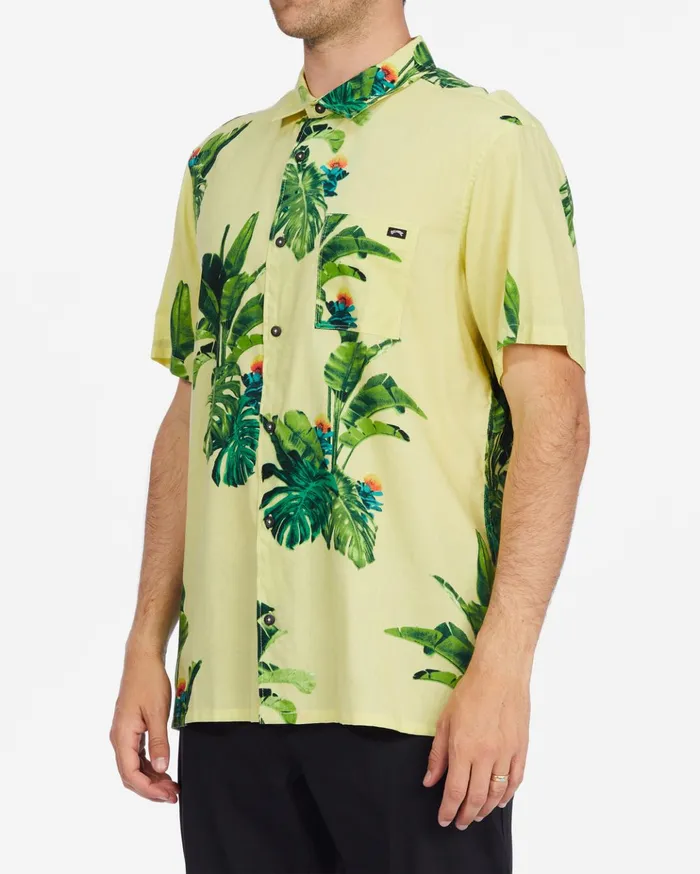 Billabong Kamea Jungle Short Sleeve Shirt Mellow Yellow Men Shirts