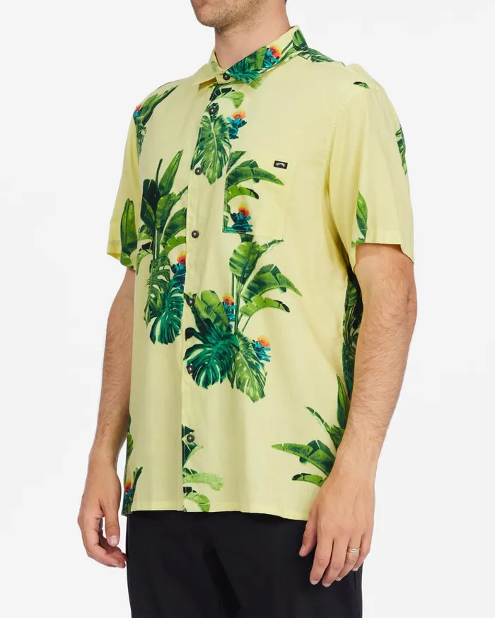 Billabong Kamea Jungle Short Sleeve Shirt Mellow Yellow Men Shirts