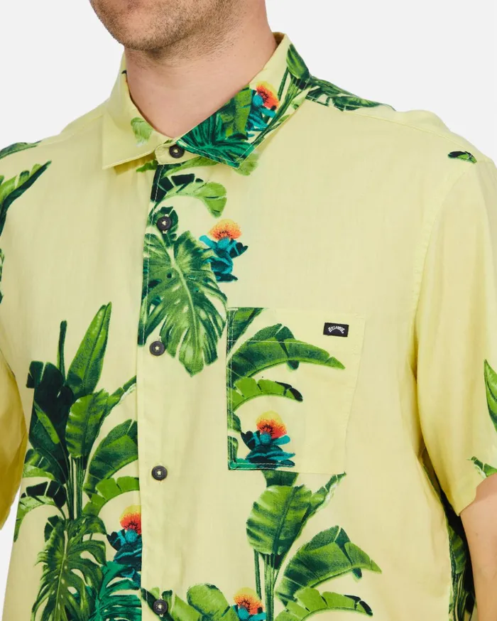 Billabong Kamea Jungle Short Sleeve Shirt Mellow Yellow Men Shirts