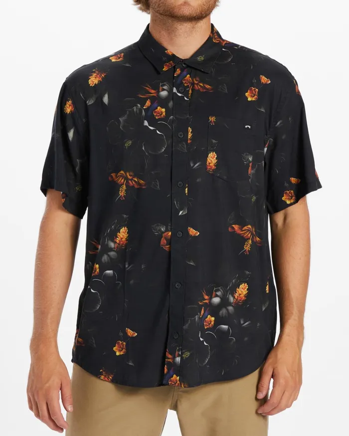 Billabong Kamea Sundays Short Sleeve Shirt Black Men Shirts