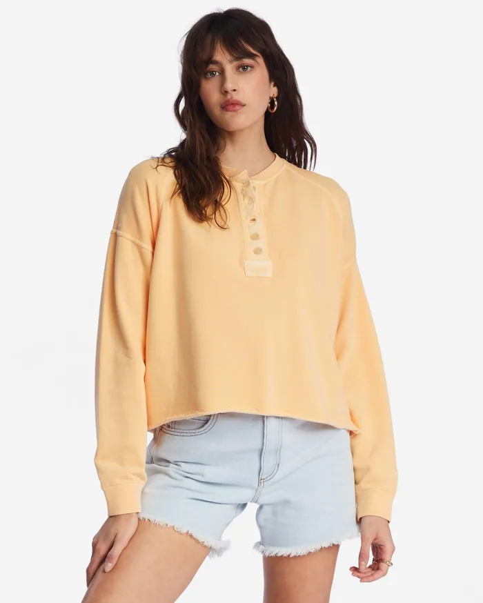 Billabong Keep Talking Sweatshirt Peach Punch Women Hoodies and Fleece