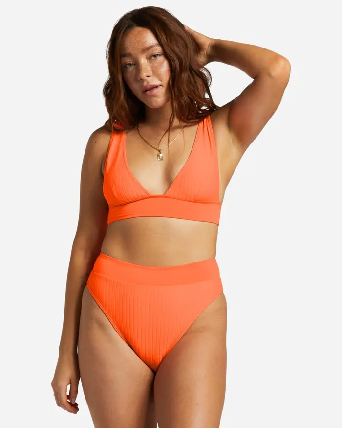 Billabong Lined Up Remi Plunge Triangle Bikini Top Poppin Peach Women Bikini Tops Billabong Lined Up Remi Plunge Triangle Bikini Top Poppin Peach Women Bikini Tops