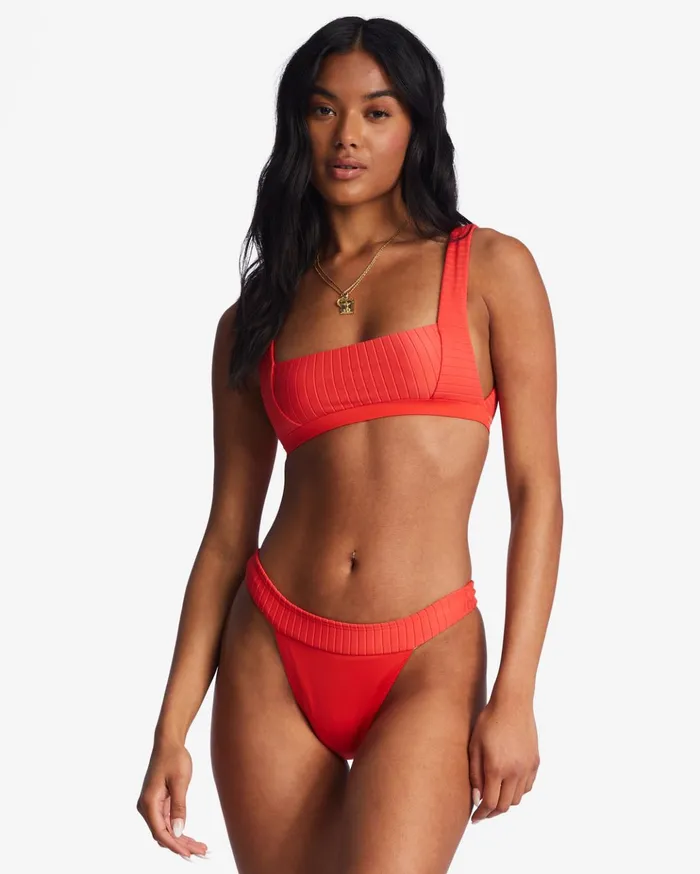 Billabong Lined Up Tank Bikini Top Bright Poppy Women Bikinis