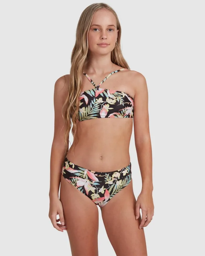 Billabong Love Palms Bandeau Bikini Set Black Kids Girls039 Swimwear