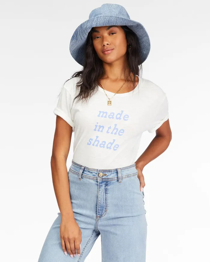 Billabong Made In The Shade Boyfriend TShirt Salt Crystal Women Graphic Tees and Tanks Billabong Made In The Shade Boyfriend TShirt Salt Crystal Women Graphic Tees and Tanks