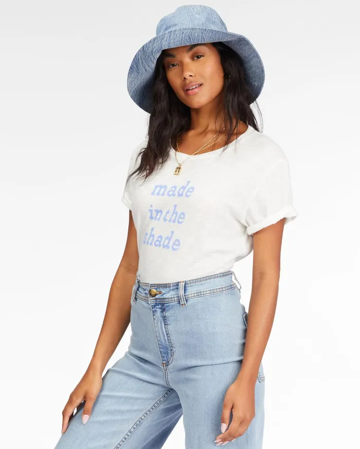 Billabong Made In The Shade Boyfriend TShirt Salt Crystal Women Graphic Tees and Tanks Billabong Made In The Shade Boyfriend TShirt Salt Crystal Women Graphic Tees and Tanks