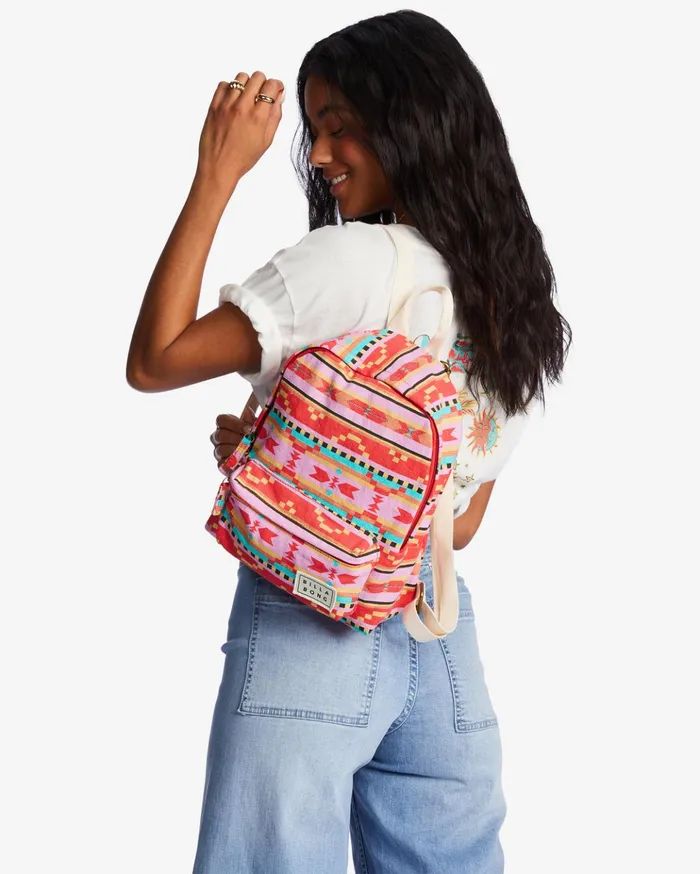 Billabong Mini Mama Canvas Backpack Bright Poppy Women Backpacks