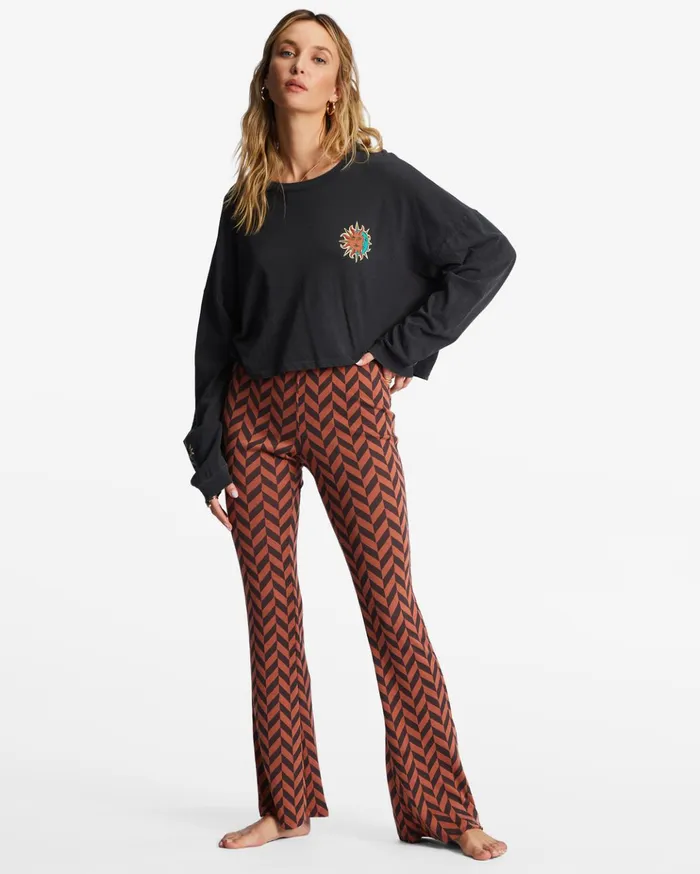 Billabong New Heights Flared Pants Brick Women Matching Sets Billabong New Heights Flared Pants Brick Women Matching Sets