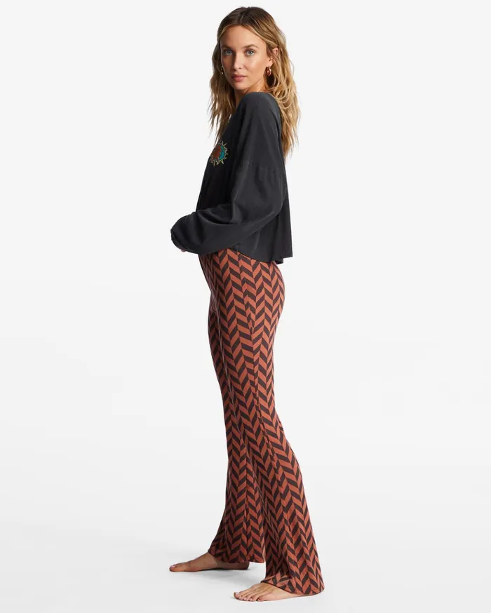 Billabong New Heights Flared Pants Brick Women Matching Sets Billabong New Heights Flared Pants Brick Women Matching Sets
