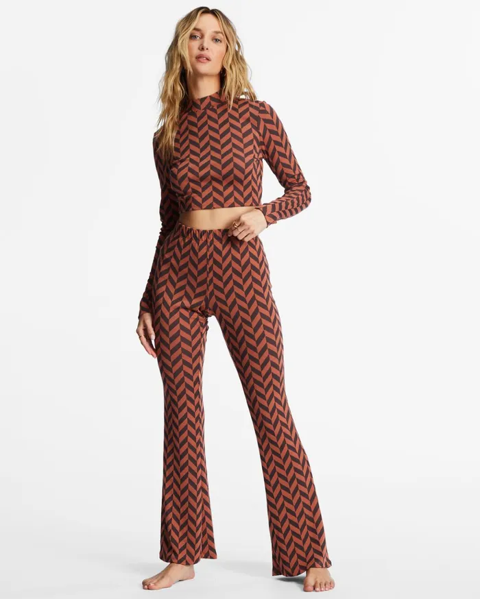 Billabong New Heights Long Sleeve Mock Neck Top Brick Women Tops Billabong New Heights Long Sleeve Mock Neck Top Brick Women Tops