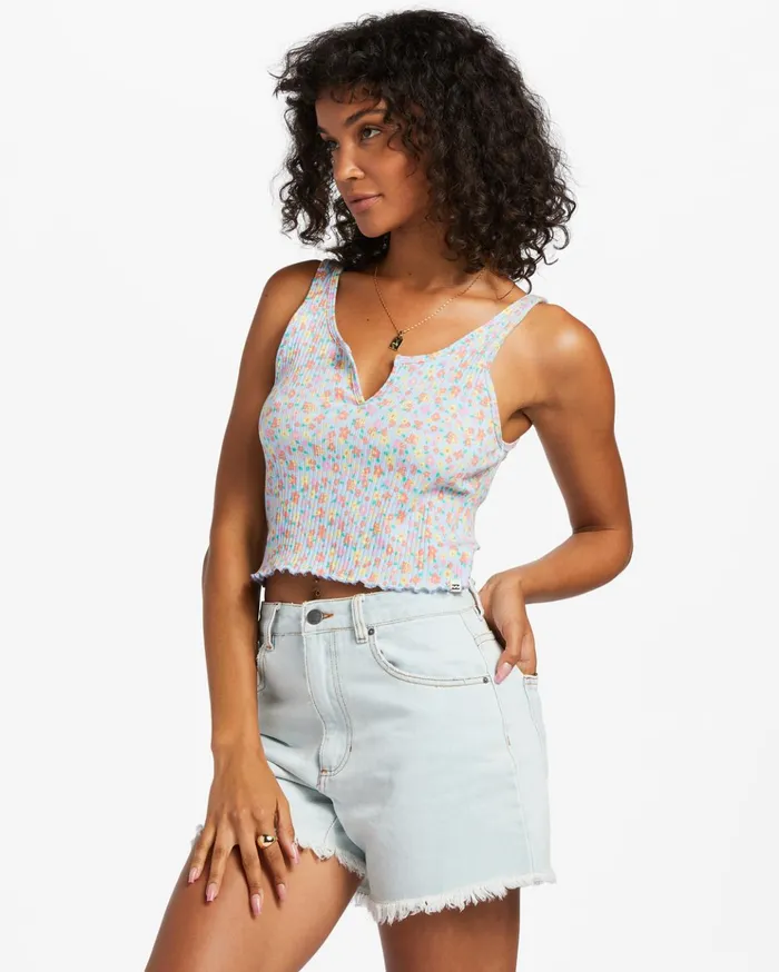 Billabong Notch Tank Top Summer Sky Women Tops Billabong Notch Tank Top Summer Sky Women Tops