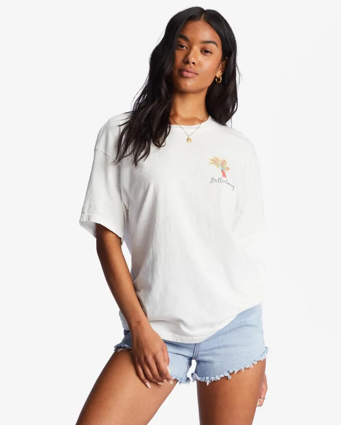 Billabong Of The Moon Oversized TShirt Salt Crystal Women Graphic Tees and Tanks Billabong Of The Moon Oversized TShirt Salt Crystal Women Graphic Tees and Tanks