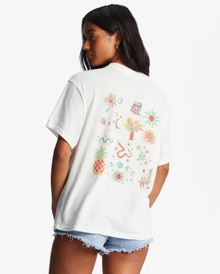 Billabong Of The Moon Oversized TShirt Salt Crystal Women Graphic Tees and Tanks Billabong Of The Moon Oversized TShirt Salt Crystal Women Graphic Tees and Tanks