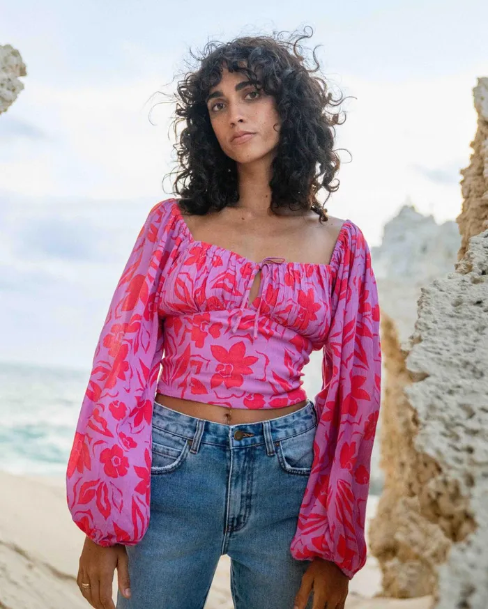 Billabong On Your Mind Crop Top Bright Orchid Women Tops