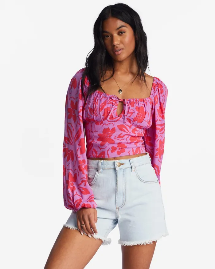Billabong On Your Mind Crop Top Bright Orchid Women Tops Billabong On Your Mind Crop Top Bright Orchid Women Tops