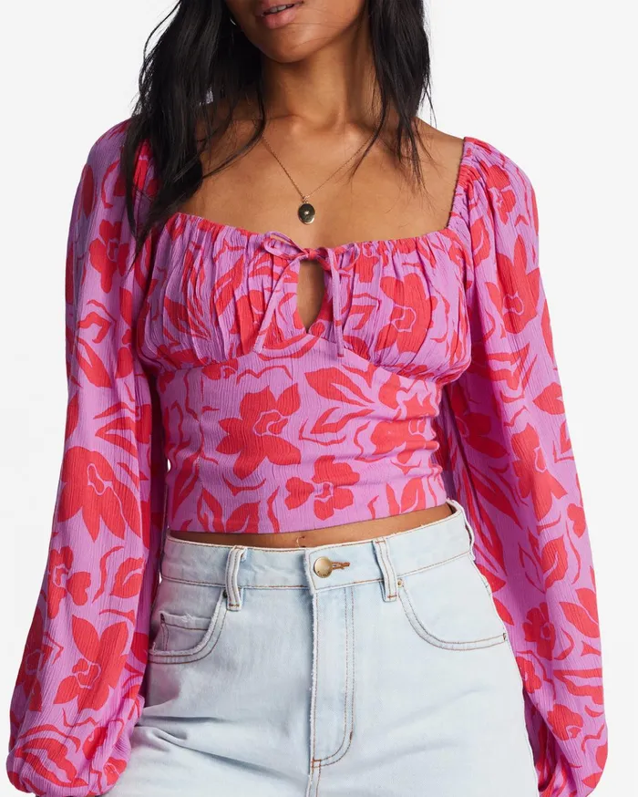 Billabong On Your Mind Crop Top Bright Orchid Women Tops Billabong On Your Mind Crop Top Bright Orchid Women Tops