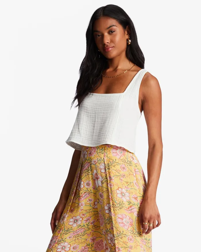 Billabong Open Skies Crop Top Salt Crystal Women Tops