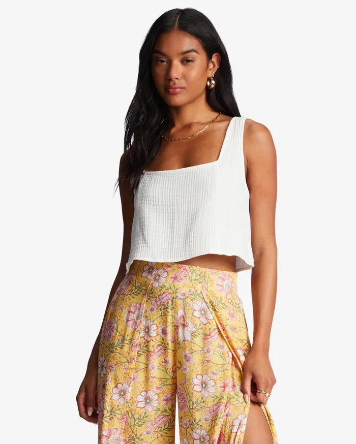 Billabong Open Skies Crop Top Salt Crystal Women Tops Billabong Open Skies Crop Top Salt Crystal Women Tops