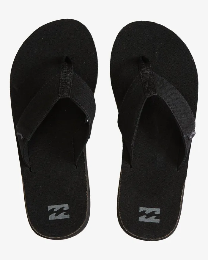 Billabong Overhead Hemp SlipOn Sandals Black Men Flip Flops