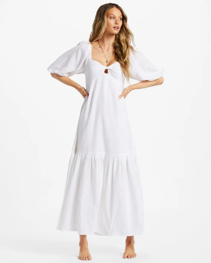 Billabong Paradise Cove Maxi Dress Salt Crystal Women Dresses