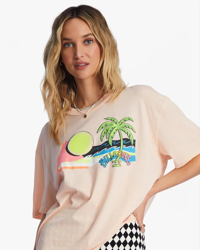 Billabong Pipe New Boy Oversized TShirt Washed Peach Women Tops Billabong Pipe New Boy Oversized TShirt Washed Peach Women Tops