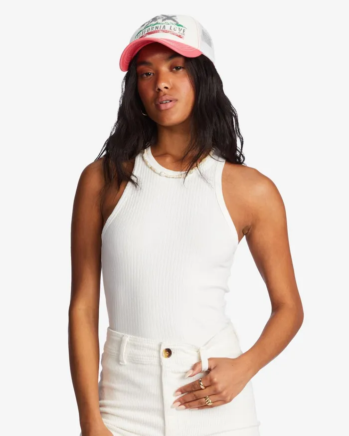 Billabong Pitstop Trucker Hat Coral Crush Women Hats and Beanies