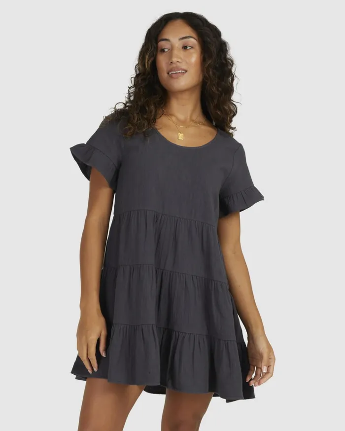 Billabong Pixie Babydoll Dress Off Black Women Dresses