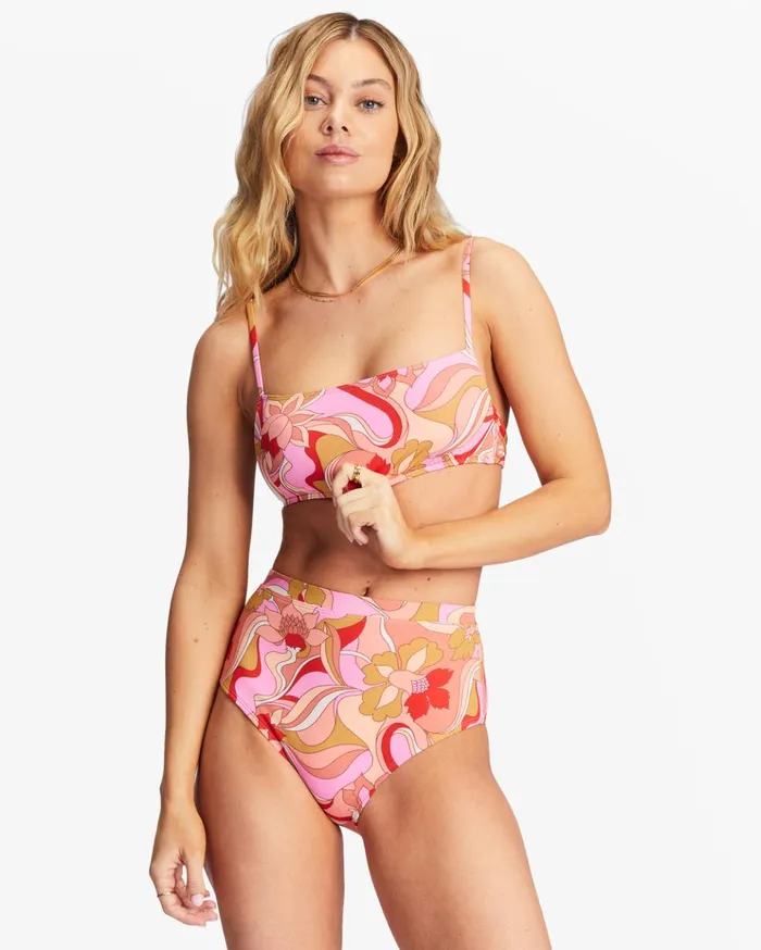 Billabong Pretty Groovy Square Bralette Bikini Top Multi Women Bikinis Billabong Pretty Groovy Square Bralette Bikini Top Multi Women Bikinis